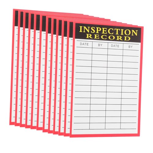 Garneck 100枚 検査記録タグ 設備保守用記録カード 赤枠デザイン 視認性向上 物流管理 機器メンテナンス に 使いやすい